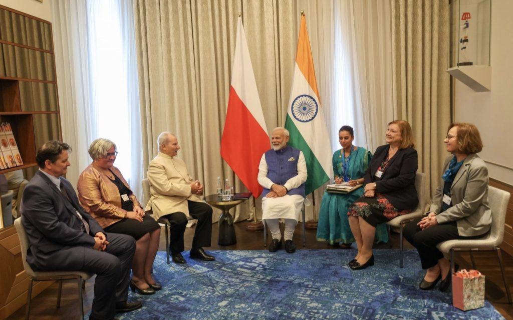 Spotkanie grupy polskich indologów z JE Premierem Republiki Indii Narendrą Modim (22.08.2024)